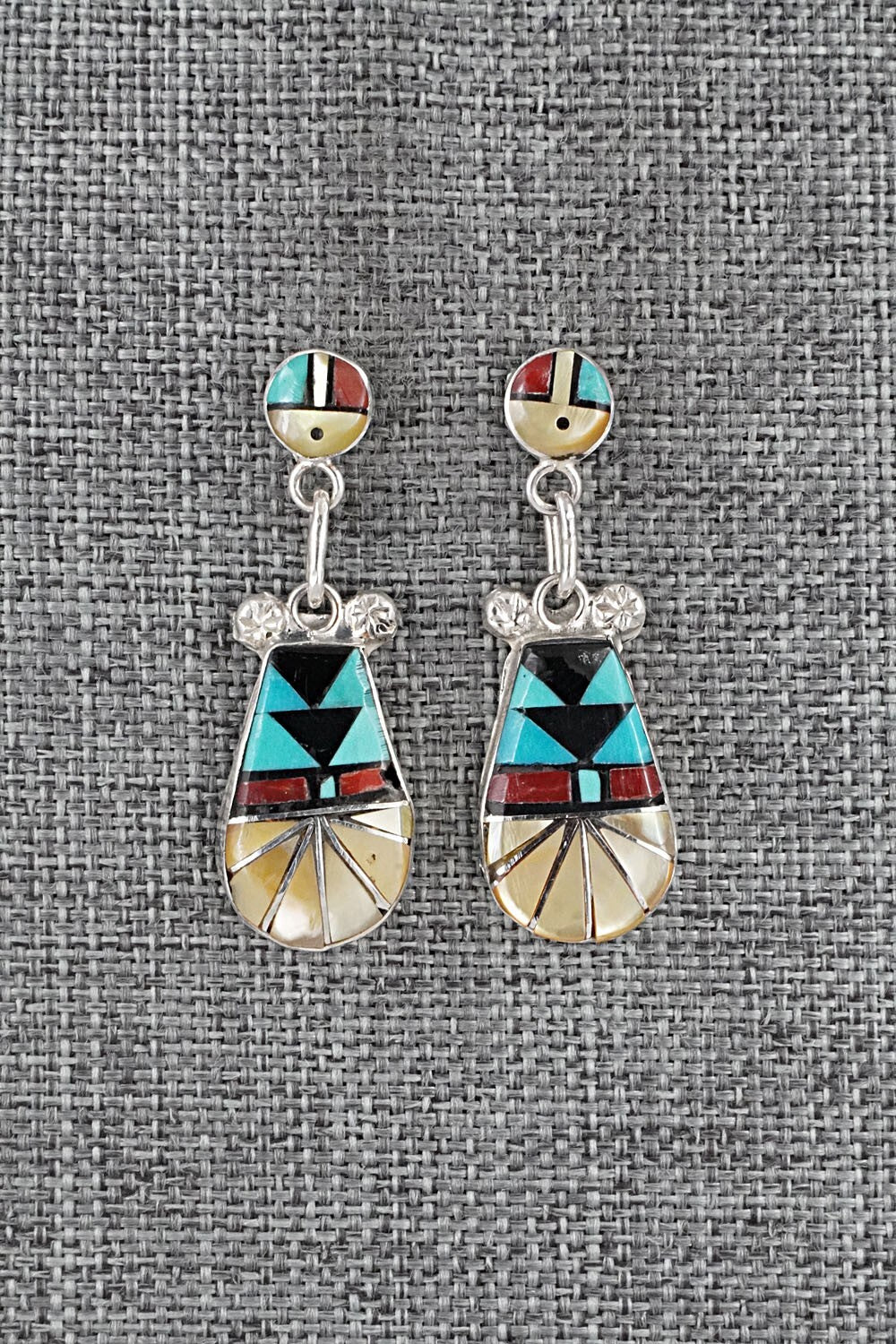Multi Stone Inlay & Sterling Silver Earrings - Ola Eriacho