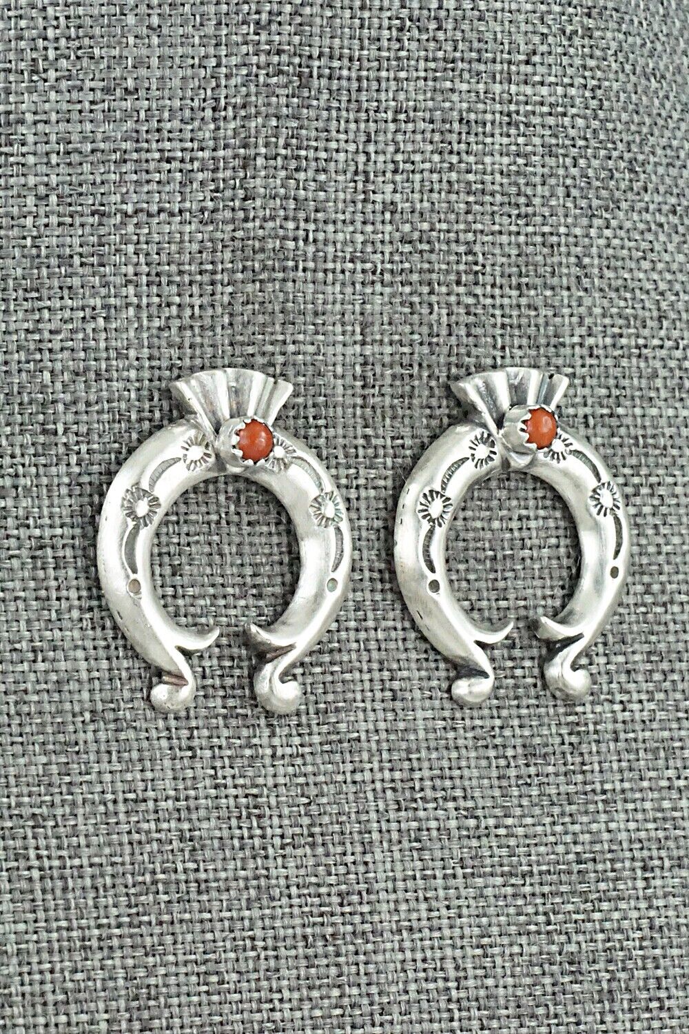 Coral & Sterling Silver Earrings - Adrienne Gordon