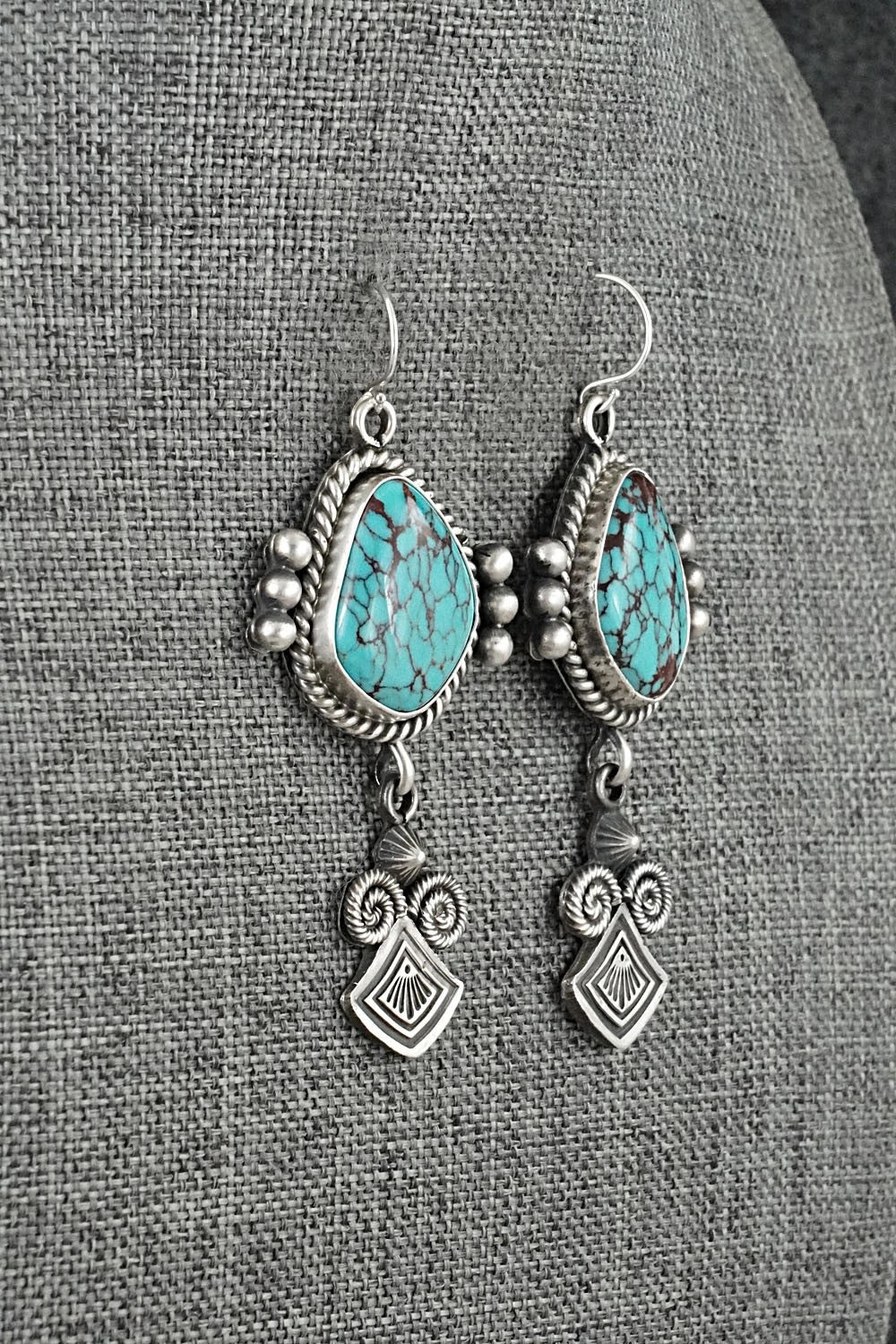 Turquoise & Sterling Silver Earrings - Michael Calladitto