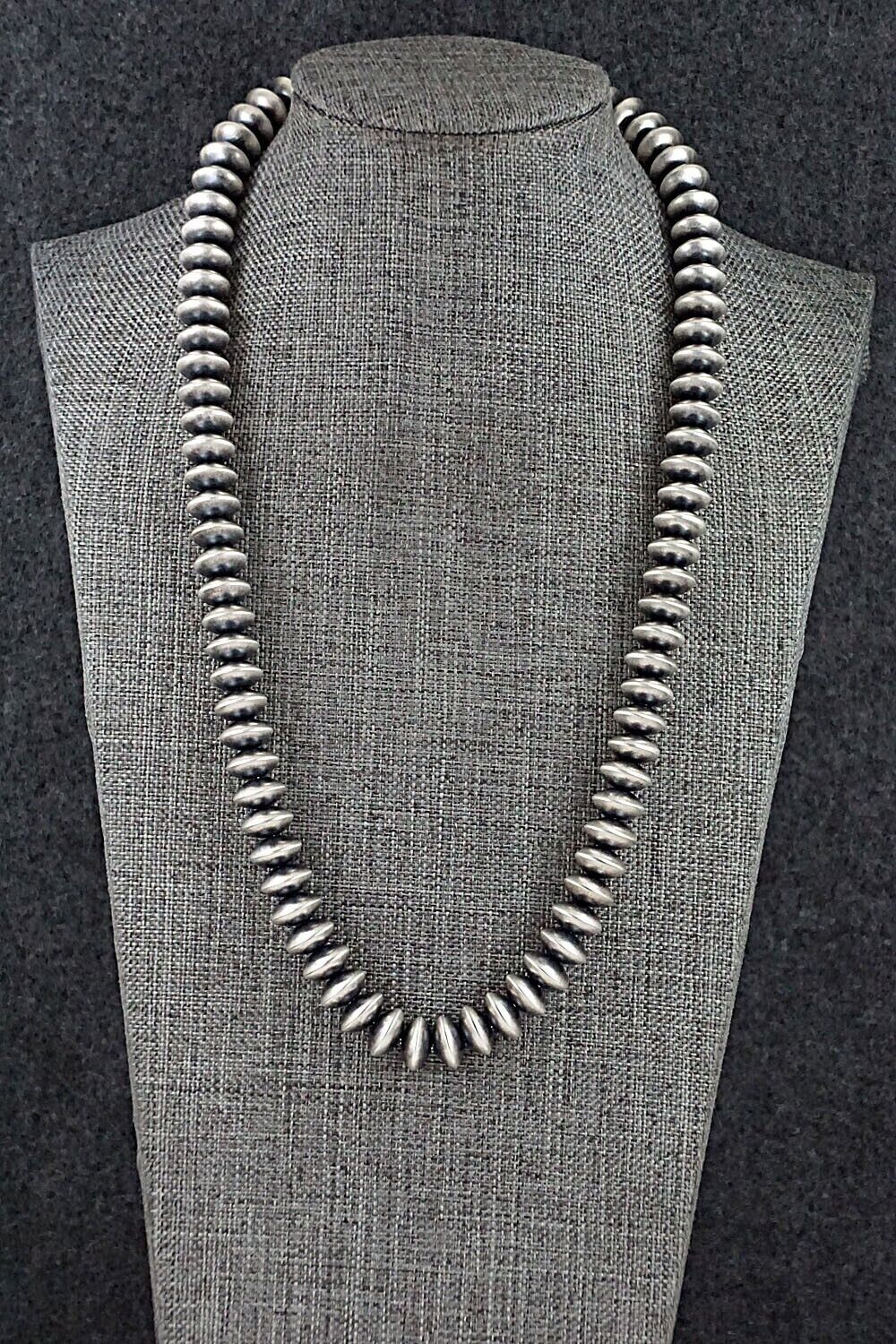 Sterling Silver Navajo Pearl Necklace 20" - Dorinda Mariano