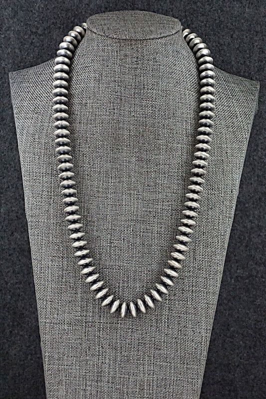 Sterling Silver Navajo Pearl Necklace 20" - Dorinda Mariano