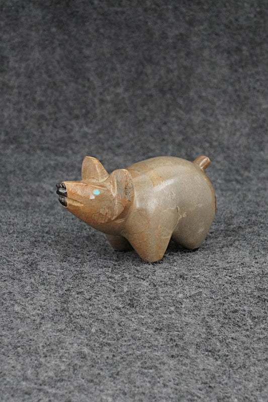 Pig Zuni Fetish Carving - Enrike Leekya