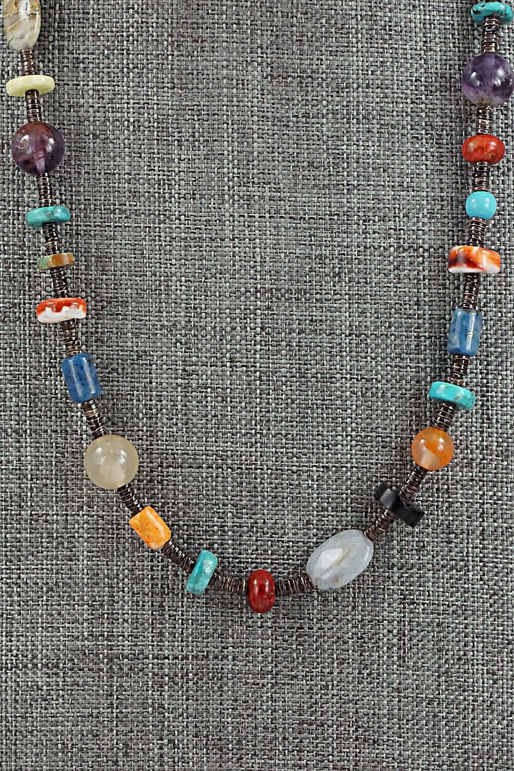 Multi-Stone and Sterling Silver Necklace - Helen Tsosie