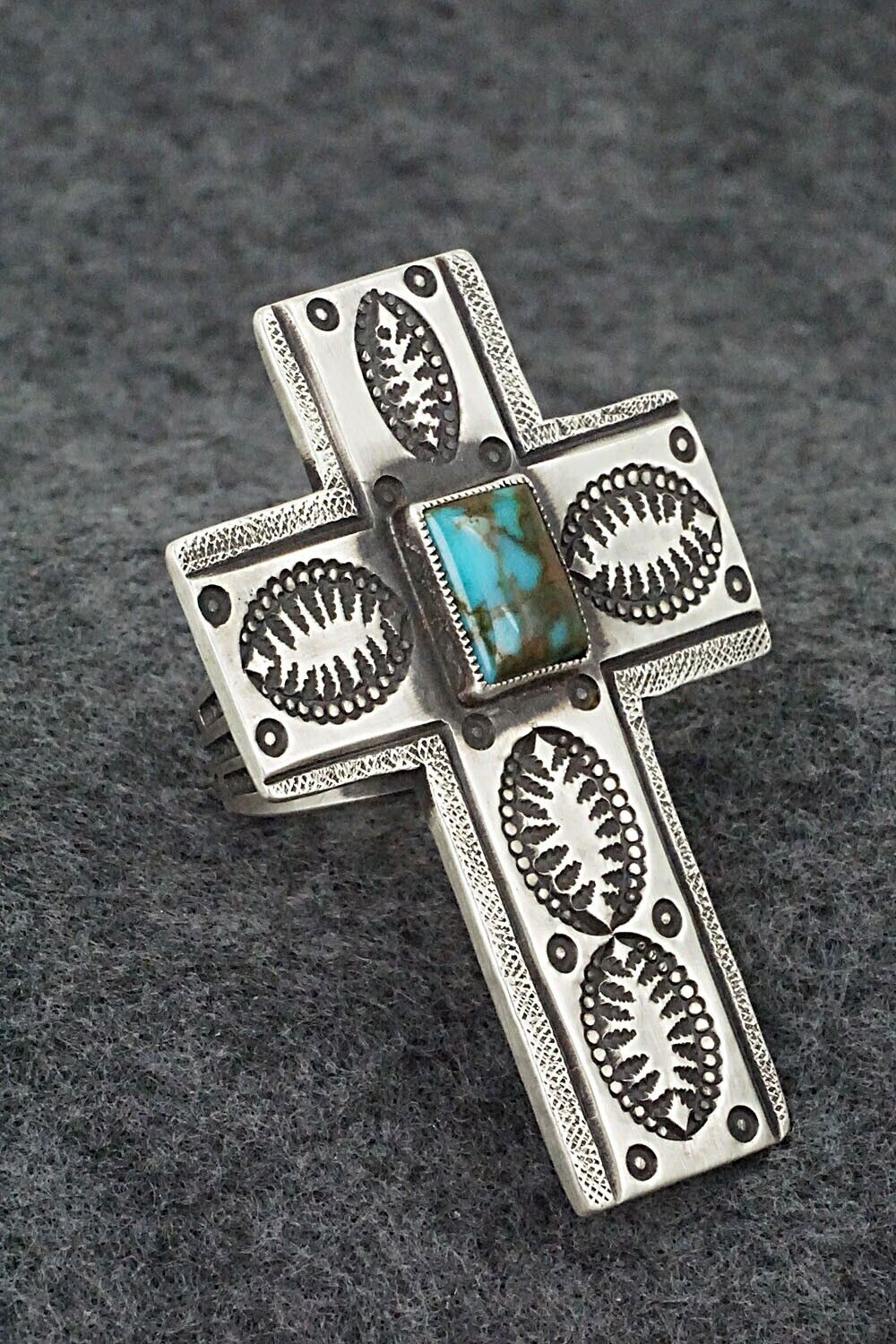 Turquoise & Sterling Silver Ring - Calvin Martinez - Size 8.5