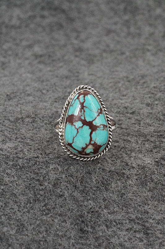 Turquoise & Sterling Silver Ring - Eugene Gruber - Size 8
