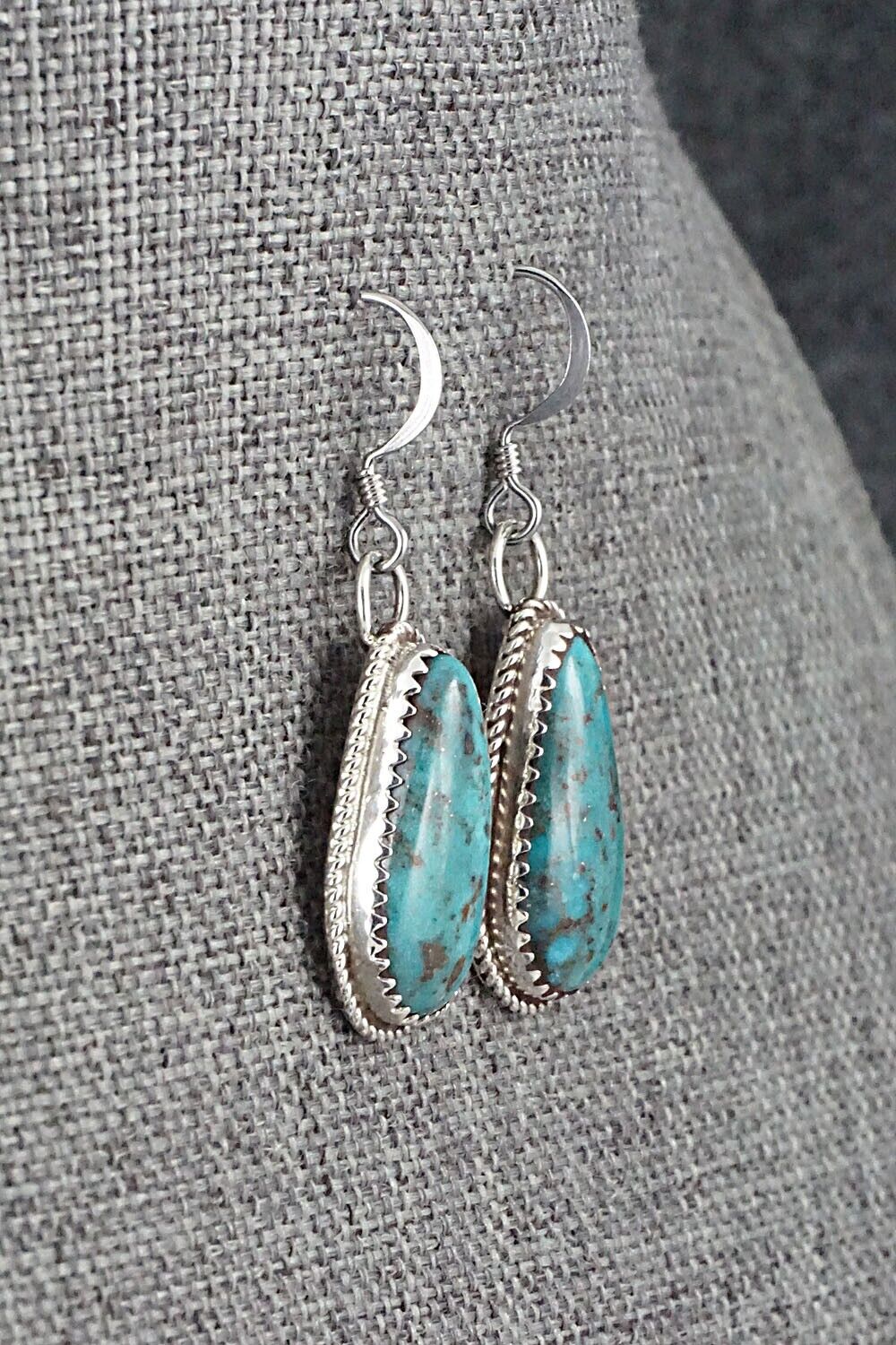 Turquoise & Sterling Silver Earrings - Ernest Hawthorne