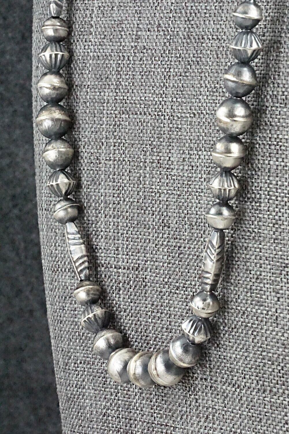 Sterling Silver Navajo Pearl Necklace 28" - Vintage