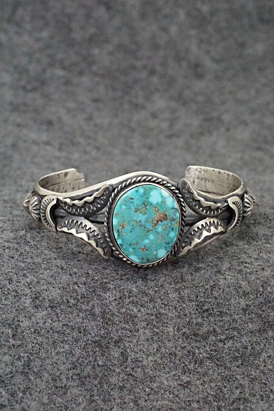 Turquoise & Sterling Silver Bracelet - Gilbert Tom