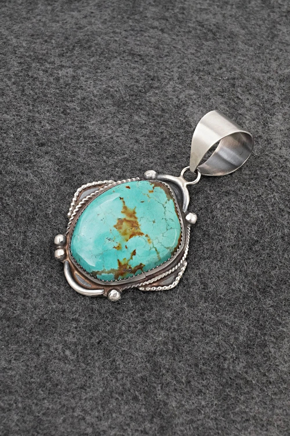 Turquoise & Sterling Silver Pendant - Leslie Nez