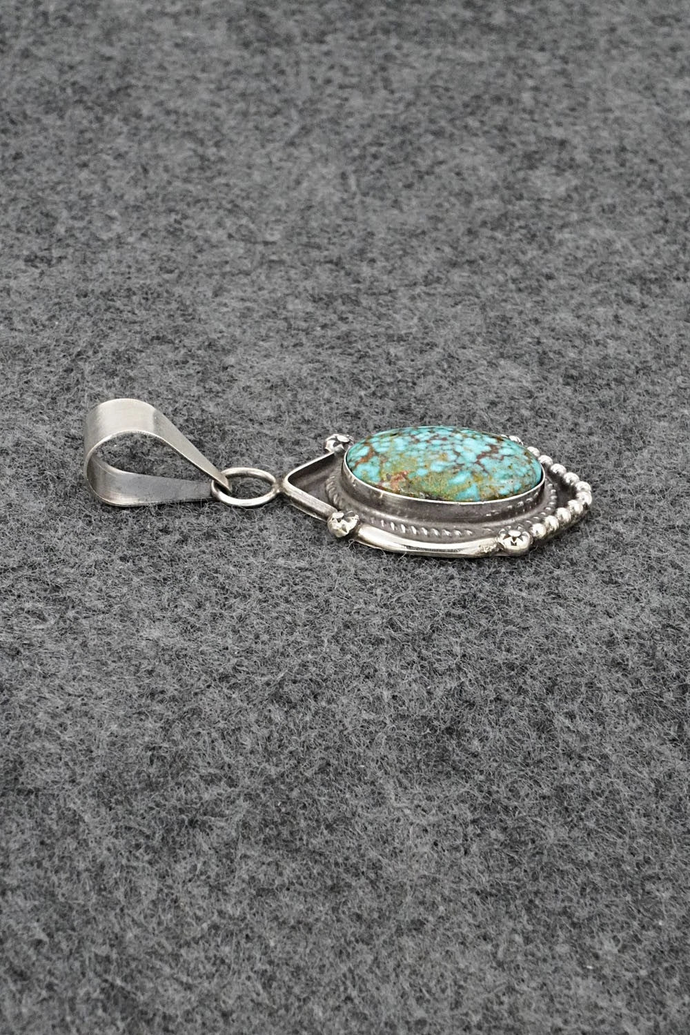 Turquoise & Sterling Silver Pendant - Leslie Nez