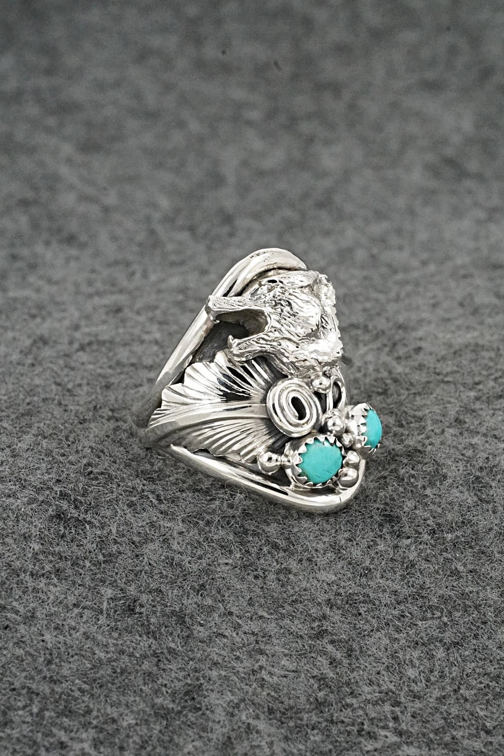 Turquoise & Sterling Silver Ring - Darrell Morgan - Size 11