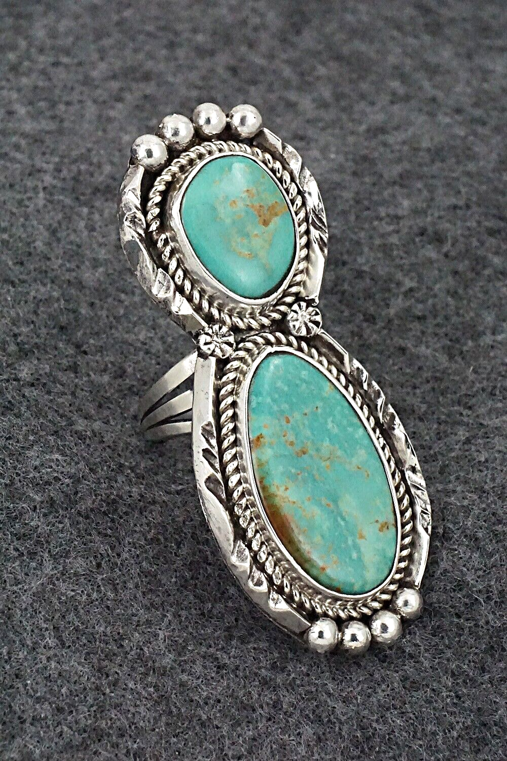 Turquoise & Sterling Silver Ring - Mike Platero - Size 8