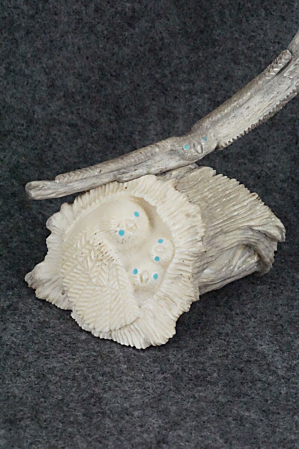 Owls Nesting Zuni Fetish Carving - Destry Siutza