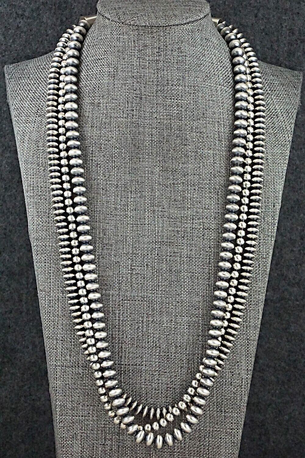 Sterling Silver Navajo Pearl Necklace 18" - Dorinda Mariano