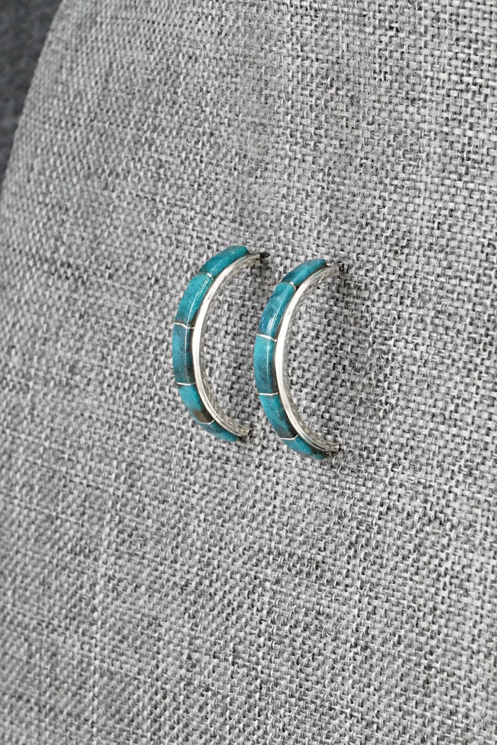 Turquoise & Sterling Silver Earrings - Gloria Waatsa