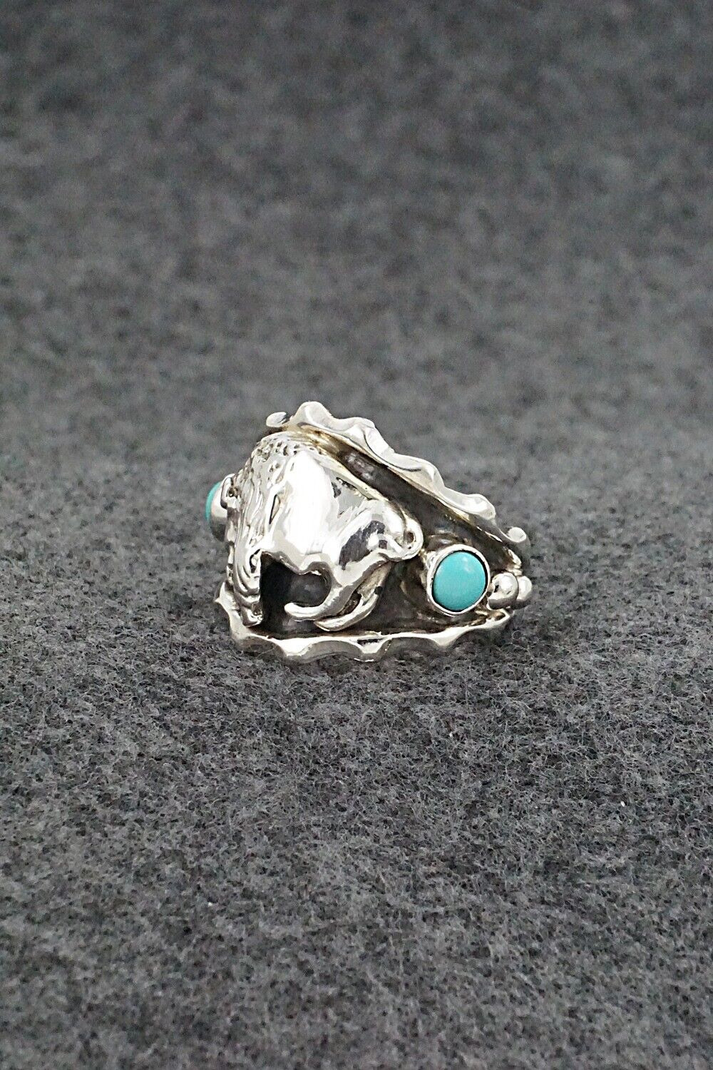 Turquoise & Sterling Silver Ring - Genevieve Francisco - Size 10