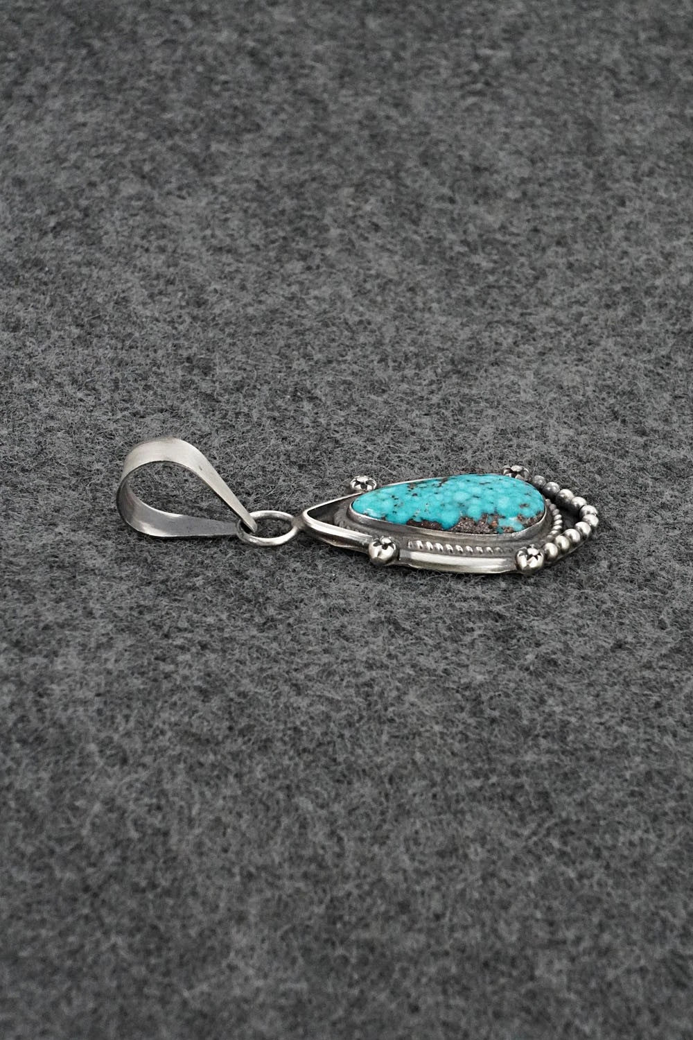 Turquoise & Sterling Silver Pendant - Leslie Nez