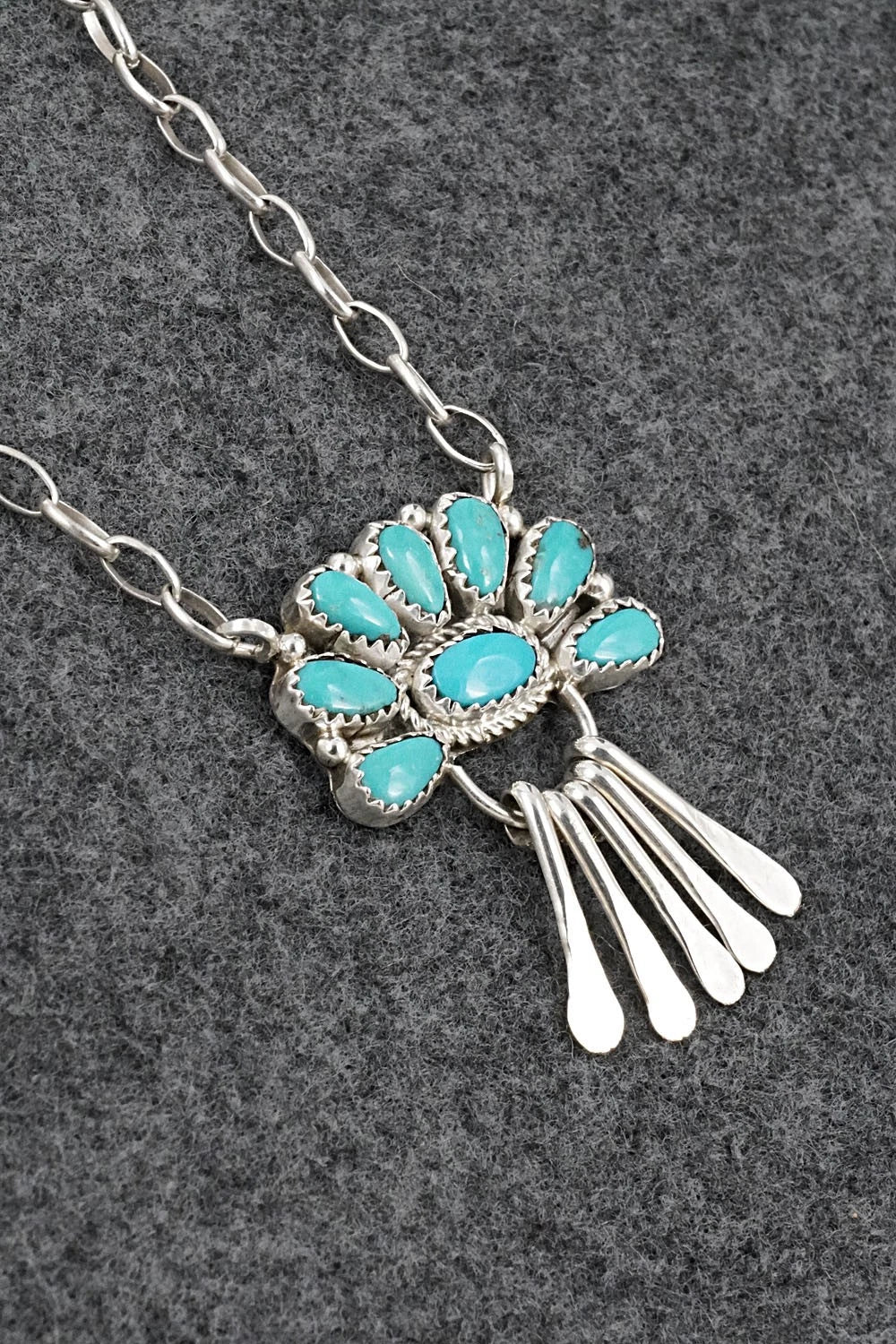 Turquoise & Sterling Silver Necklace - Justina Wilson