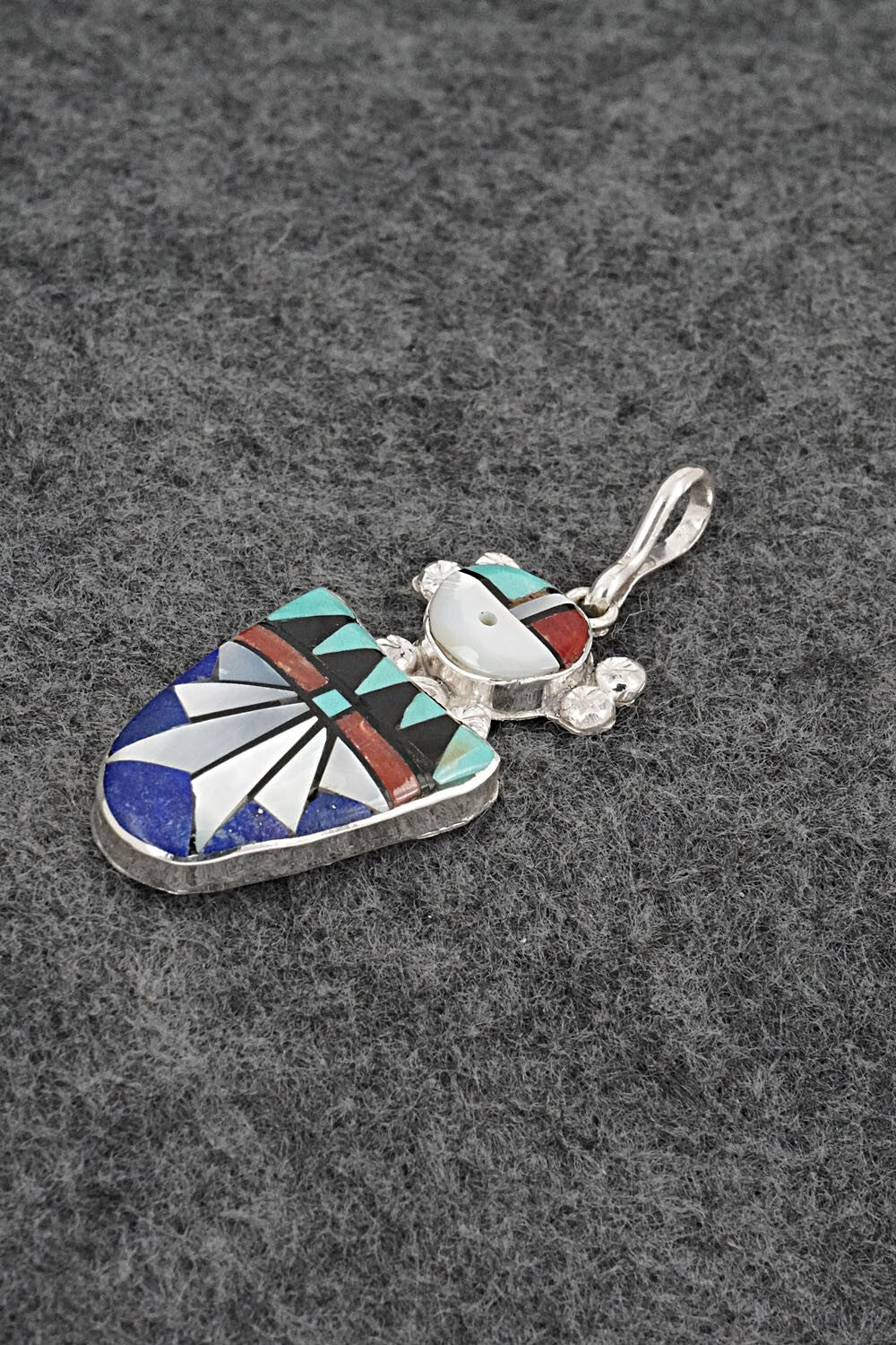 Multi-Stone & Sterling Silver Inlay Pendant - Ola Eriacho