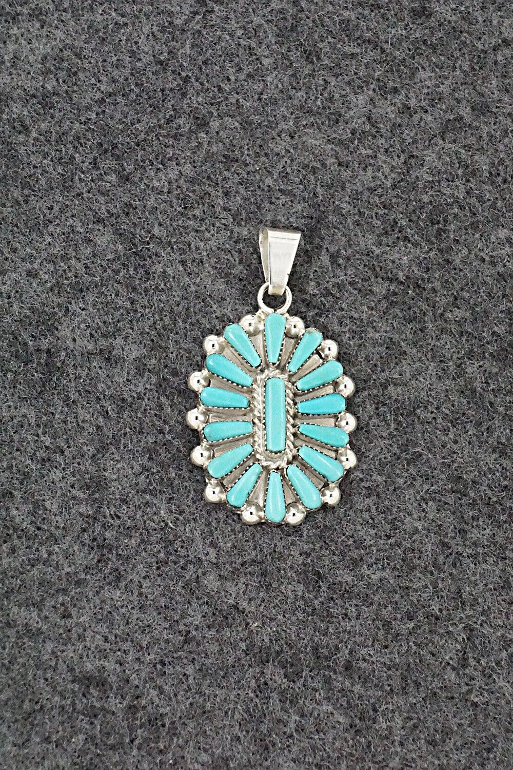 Turquoise & Sterling Silver Pendant - Vera Halusewa