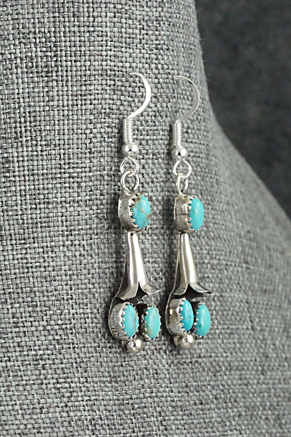 Turquoise & Sterling Silver Mini Squash Blossom Set - Phil Garcia