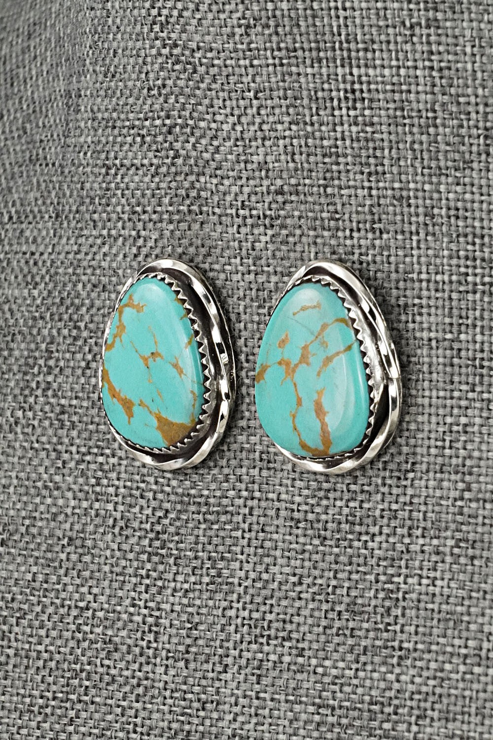 Turquoise & Sterling Silver Earrings - Ernest Hawthorne