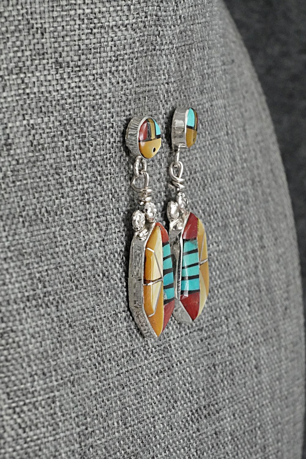 Multi Stone Inlay & Sterling Silver Earrings - Ola Eriacho
