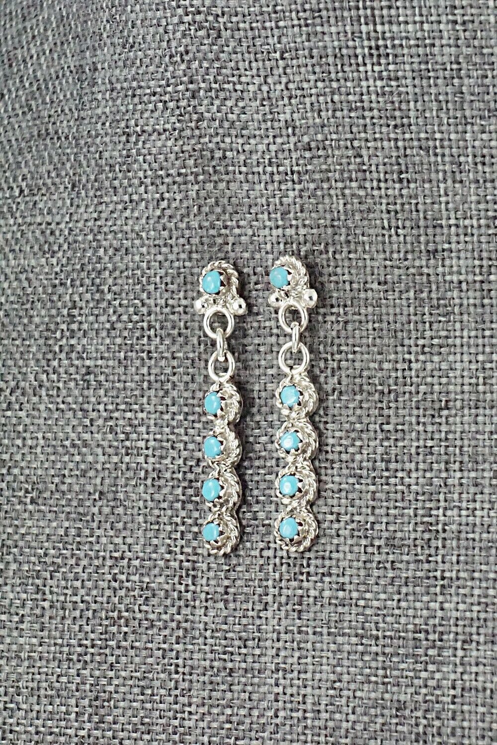 Turquoise & Sterling Silver Earrings - Micheal Gchachu