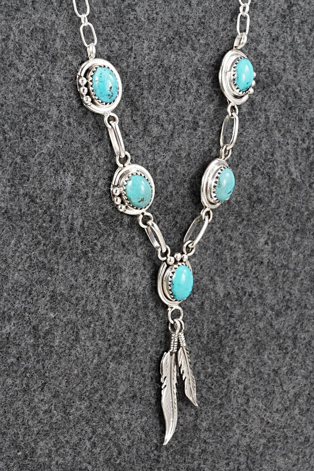 Turquoise & Sterling Silver Necklace - Verley Betone