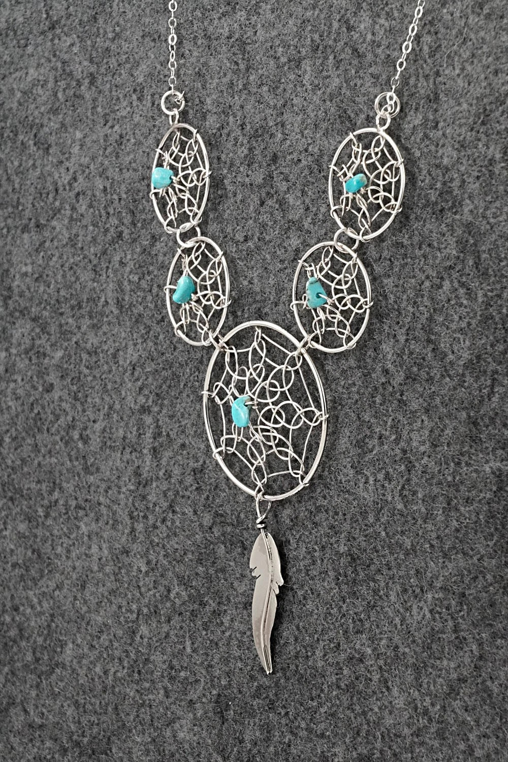 Turquoise & Sterling Silver Necklace - Lorenzo Arviso