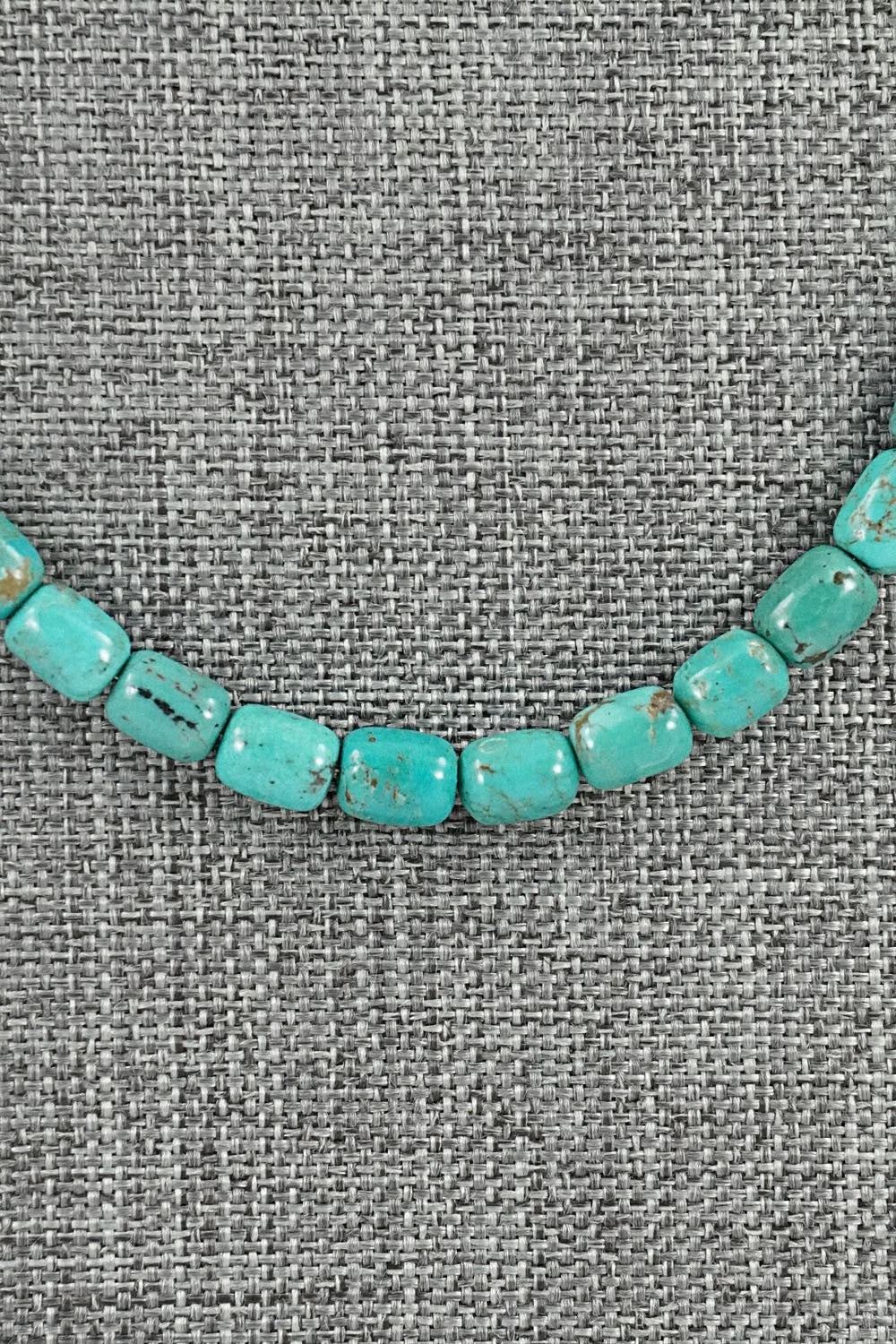 Turquoise & Sterling Silver Necklace 18" - Doreen Jake