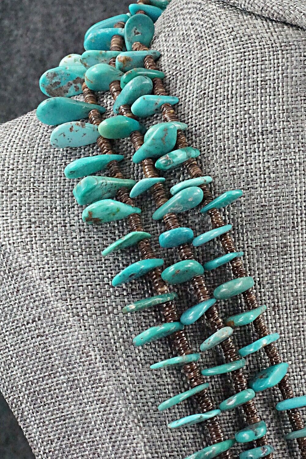 Turquoise & Shell Necklace 36" - Louise Joe