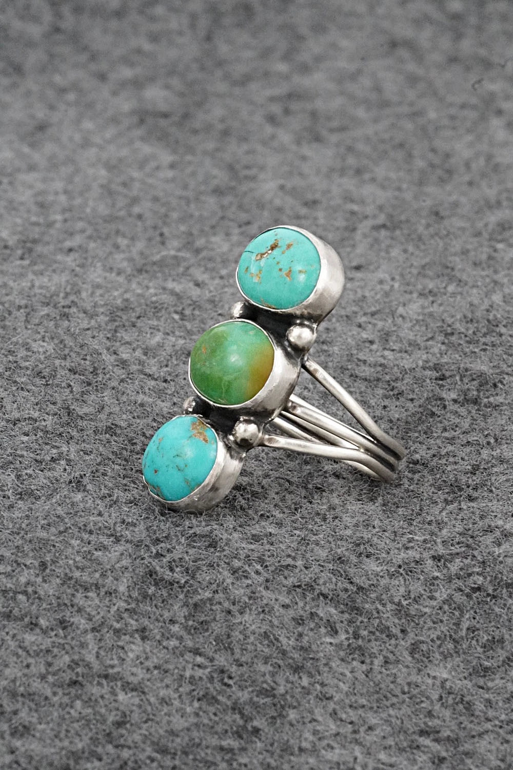 Turquoise & Sterling Silver Ring - Verley Betone - Size 8