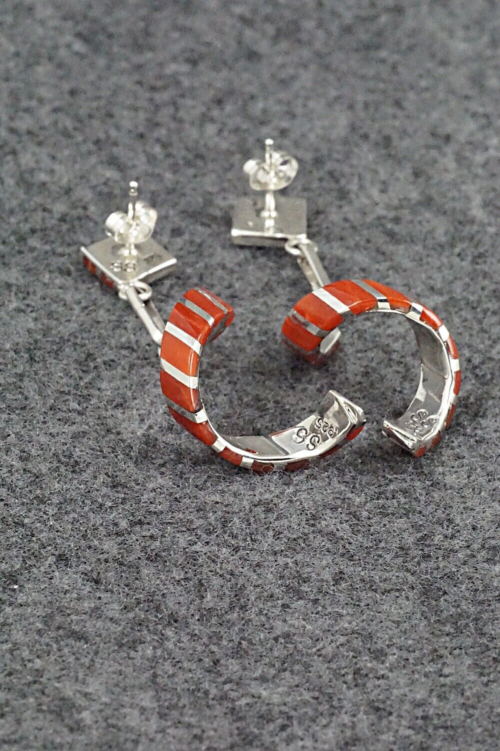 Coral & Sterling Silver Earrings - Shawn Shetya