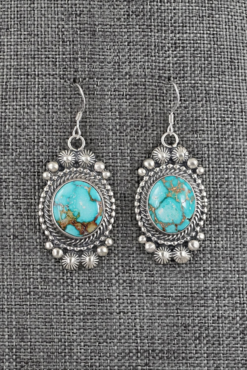 Turquoise & Sterling Silver Squash Blossom Set - Tom Lewis