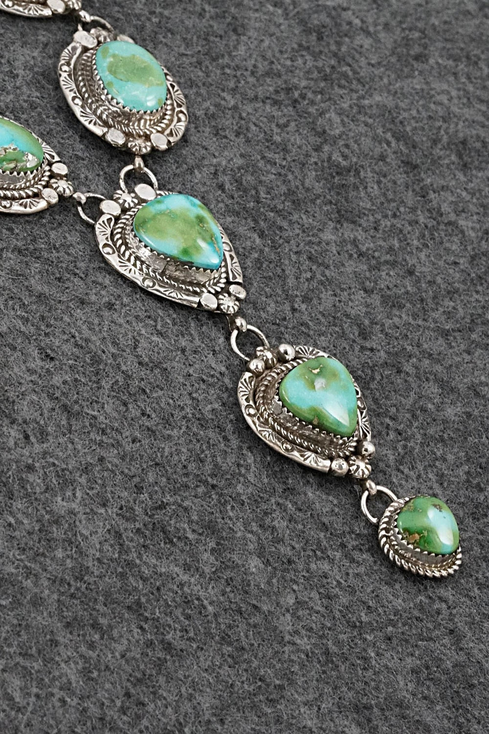Turquoise & Sterling Silver Necklace and Earrings Set - Phil Nez