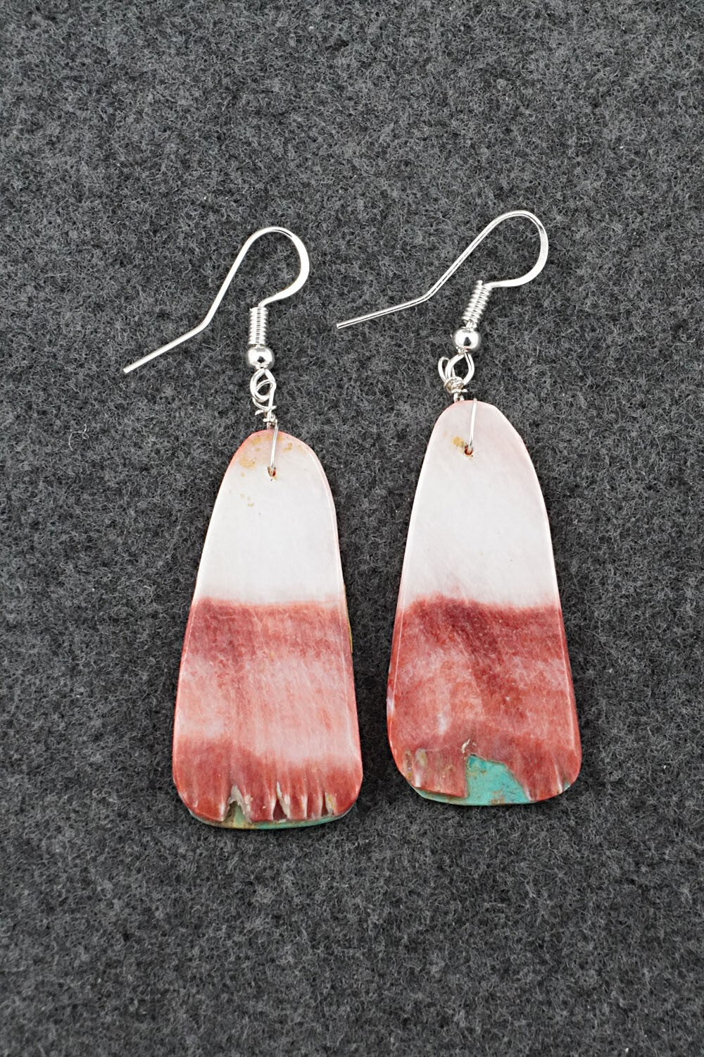 Spiny Oyster, Turquoise & Sterling Silver Earrings - Louise Pete