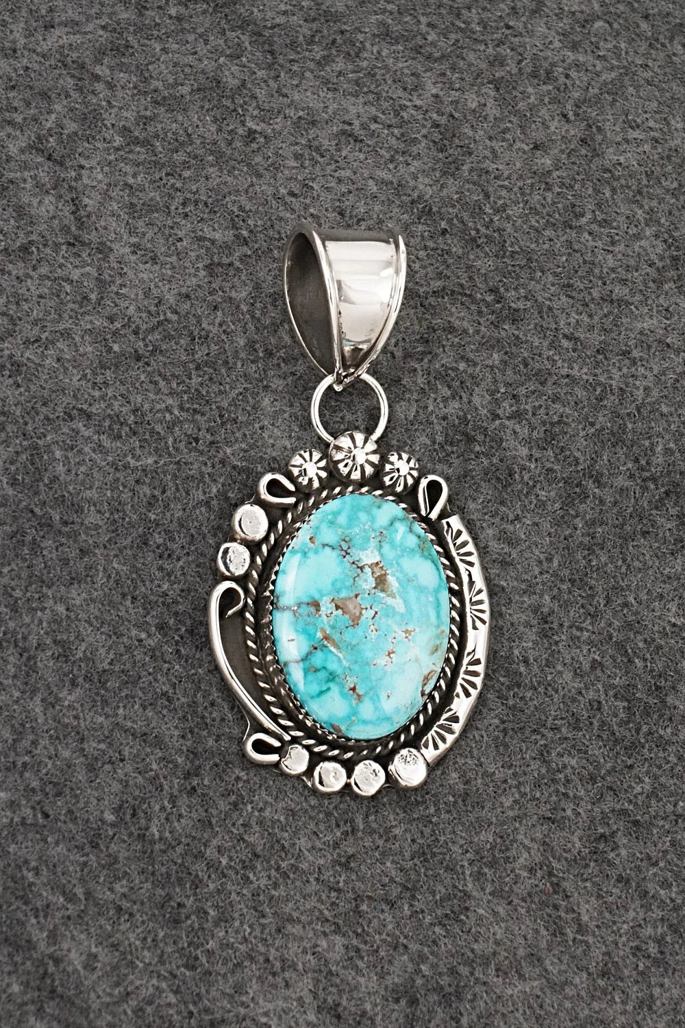 Turquoise & Sterling Silver Pendant - Phil Nez