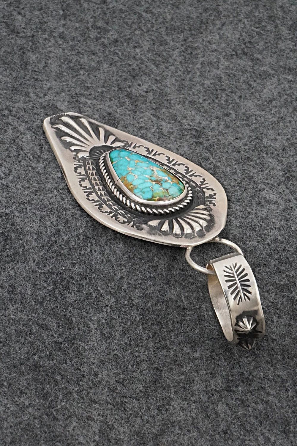 Turquoise & Sterling Silver Pendant - Elvira Bill