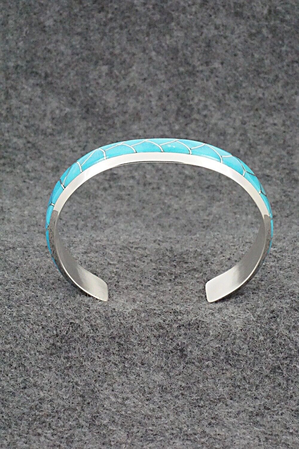 Turquoise & Sterling Silver Inlay Bracelet - Stewart Tucson