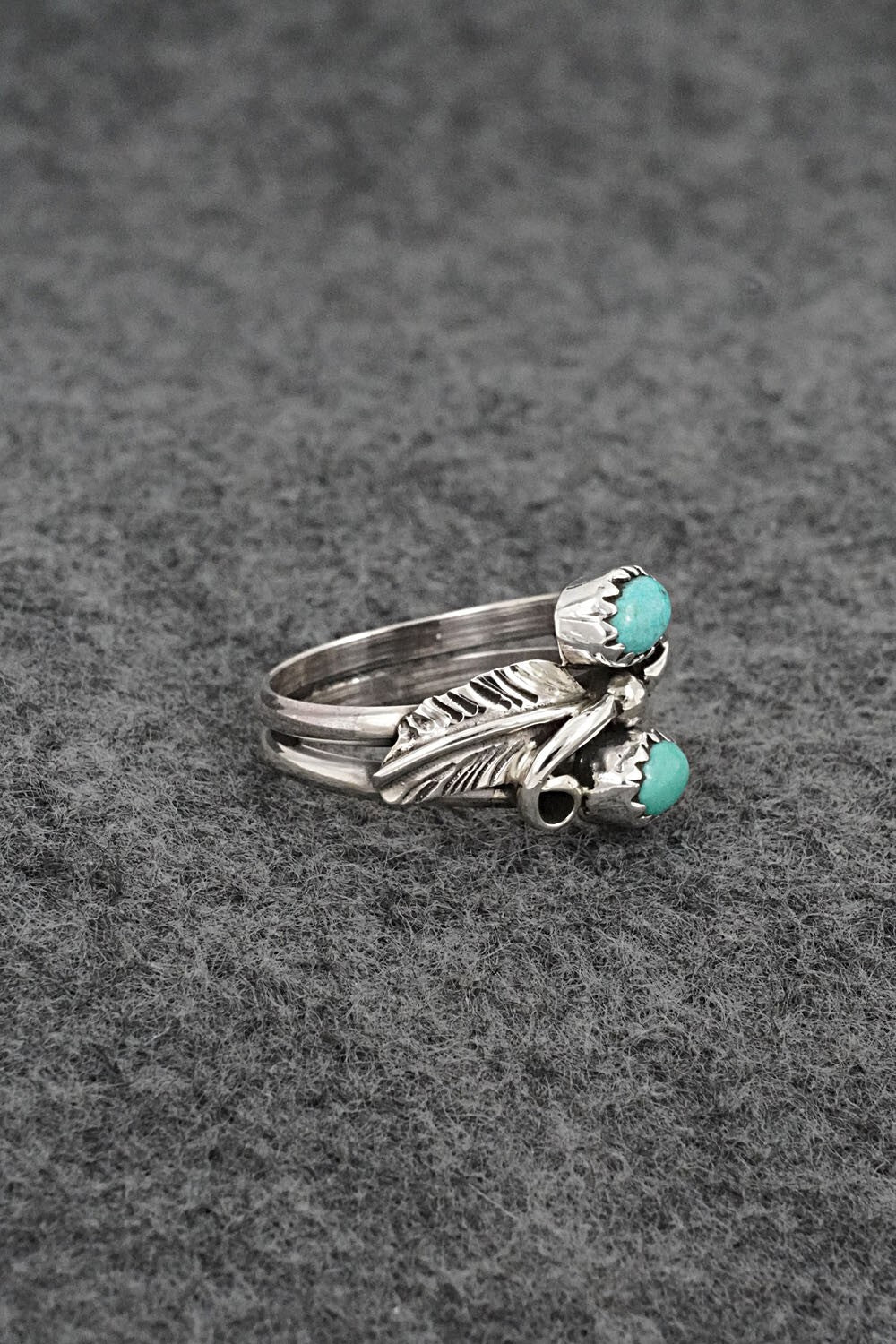 Turquoise & Sterling Silver Ring - Harry B. Yazzie - Size 6.5