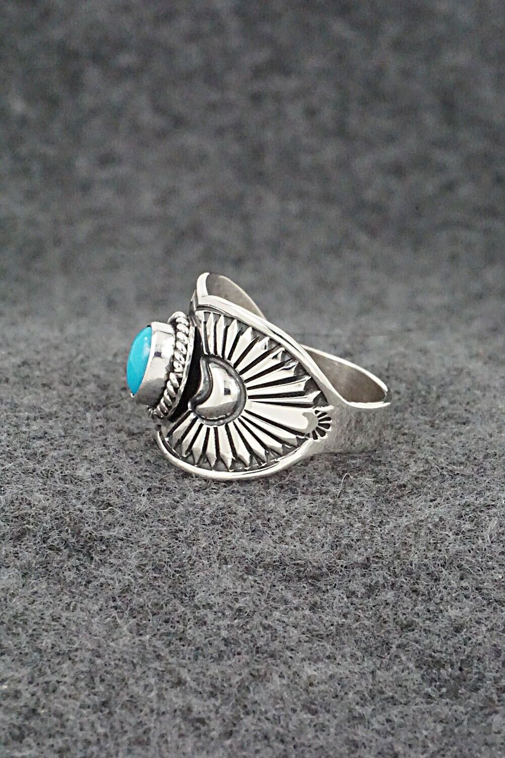 Turquoise & Sterling Silver Ring - Derrick Gordon - Size 8