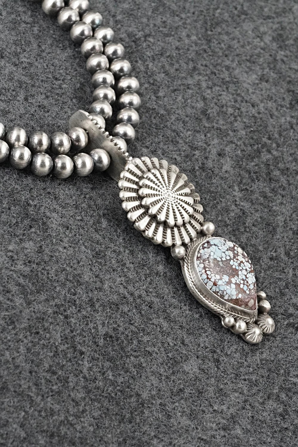 Turquoise & Sterling Silver Necklace - Tom Lewis