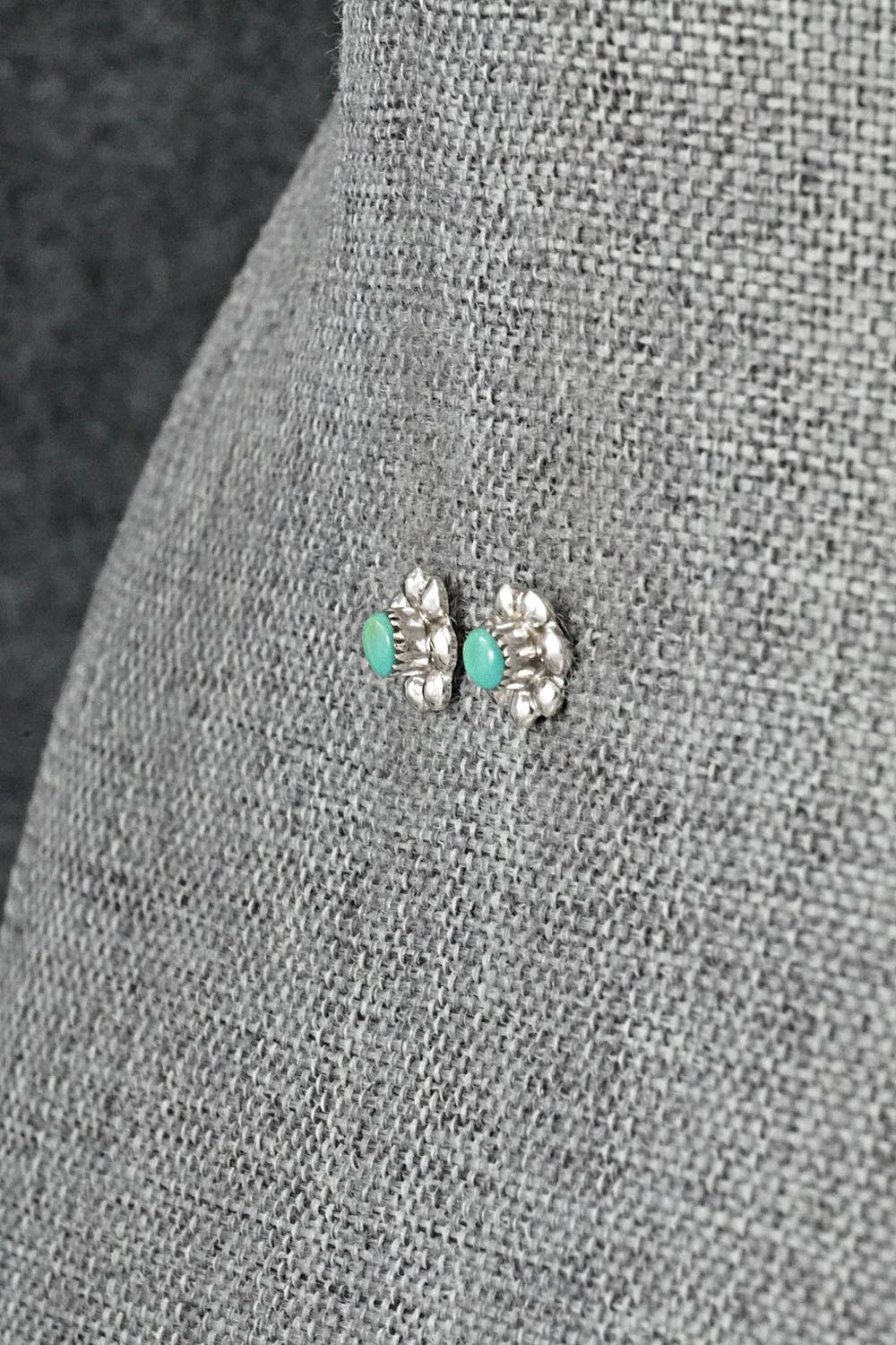 Turquoise and Sterling Silver Earrings - Ronald Yatsattie