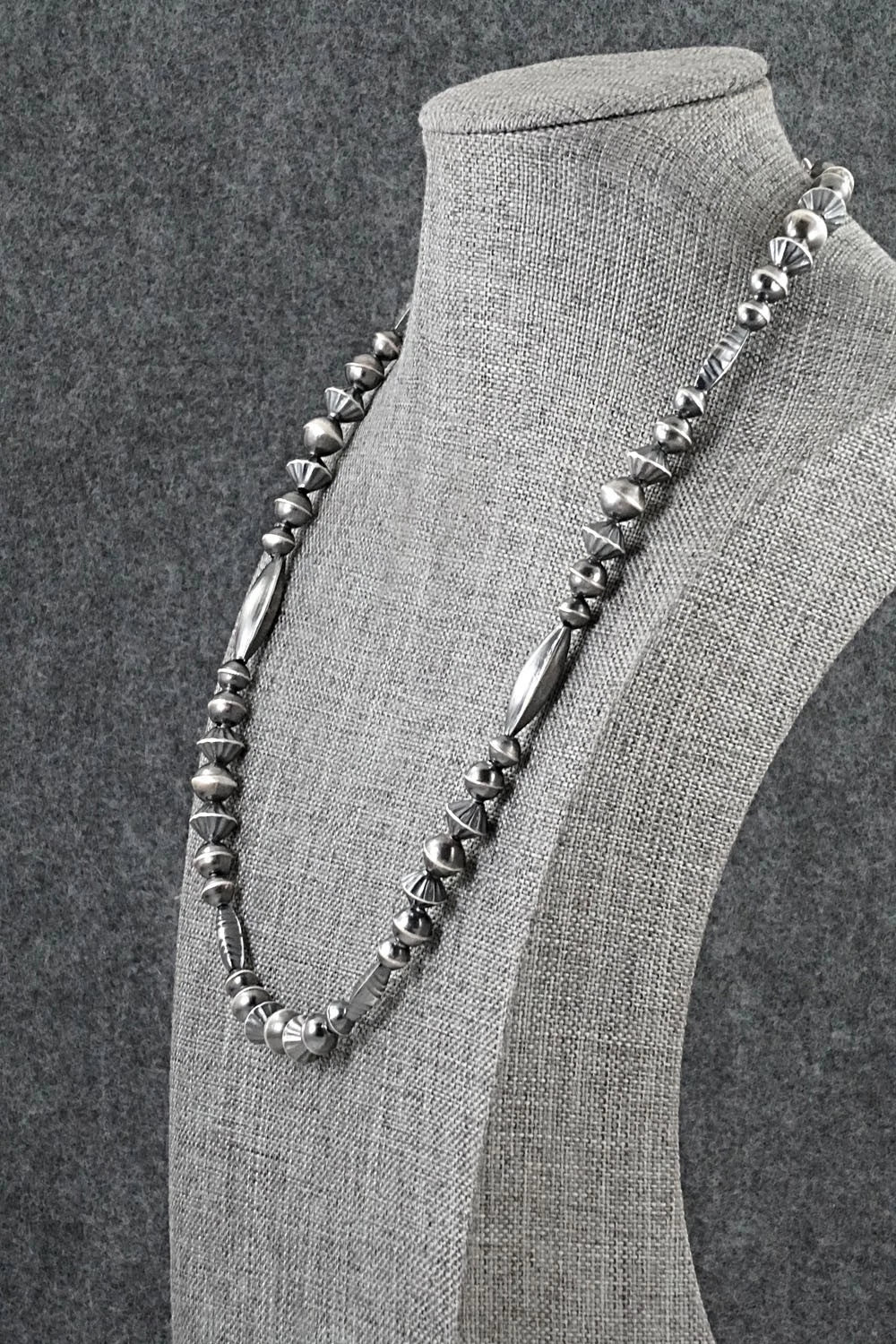 Sterling Silver Navajo Pearl Necklace 22" - Vintage