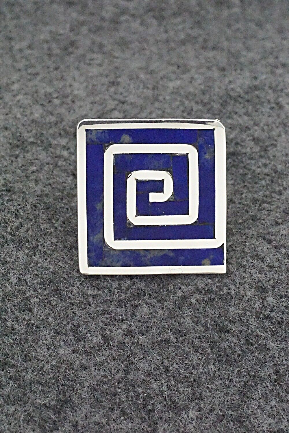 Lapis & Sterling Silver Inlay Ring - Elliot Coonsis - Size 9
