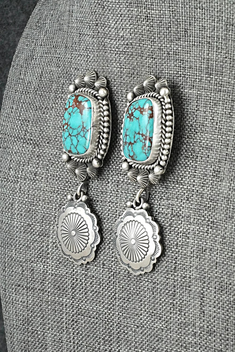Turquoise & Sterling Silver Earrings - Michael Calladitto