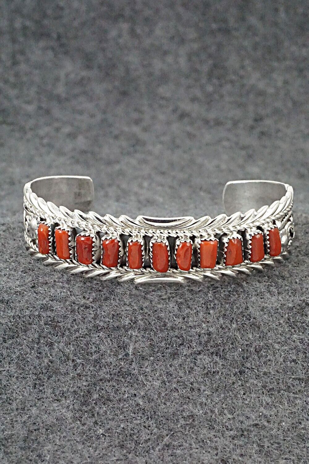 Coral & Sterling Silver Bracelet - Anthony Brown