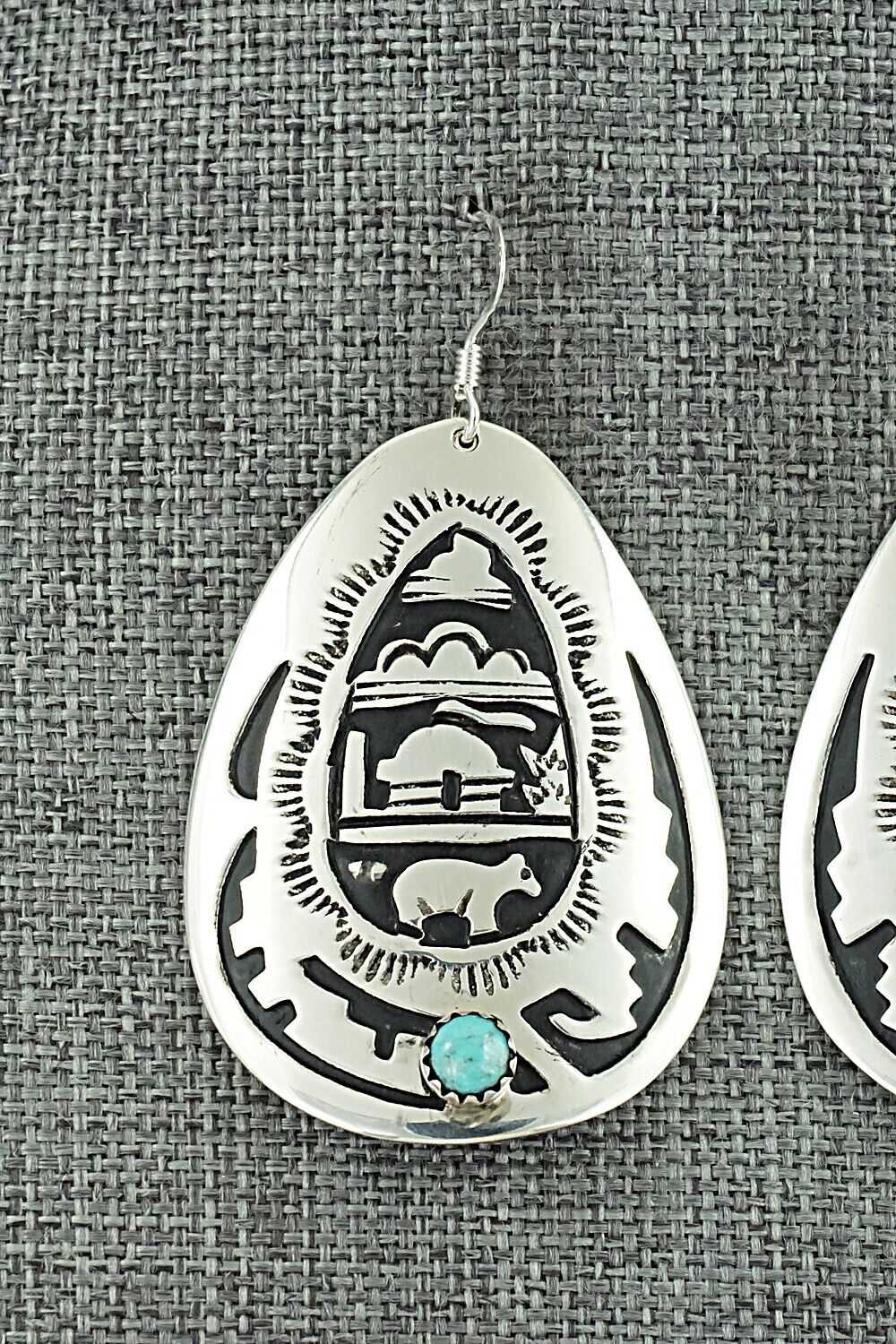 Turquoise & Sterling Silver Earrings - Rosita Singer