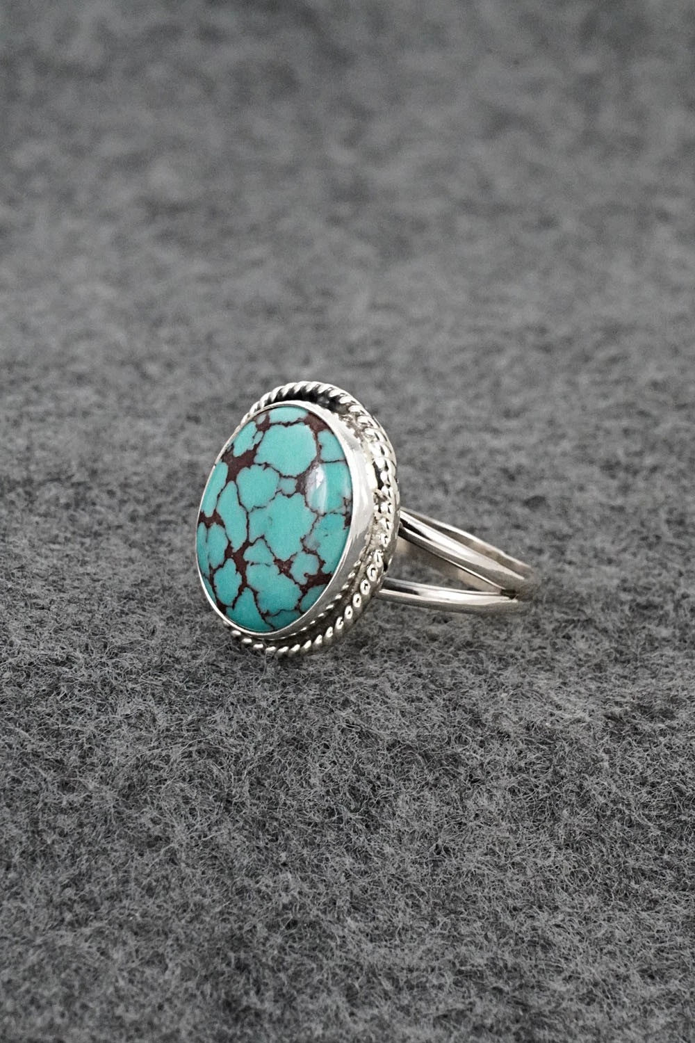 Turquoise & Sterling Silver Ring - Eugene Gruber - Size 8